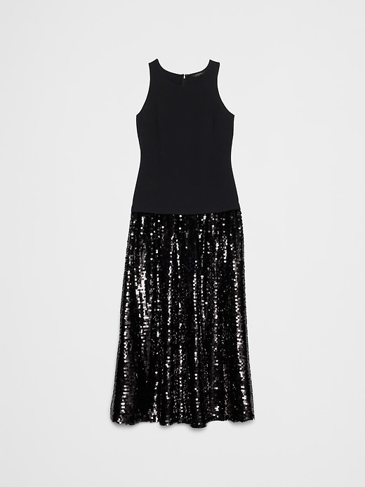 Sequin Drop-Waist Maxi Fit-and-Flare Dress | Banana Republic Factory Sequin Drop-Waist Maxi Fit-and-Flare Dress | Banana Republic Factory