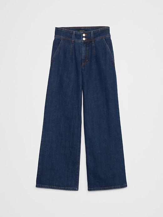 Wide-Leg High-Rise Darted Trouser Jean | Banana Republic Factory