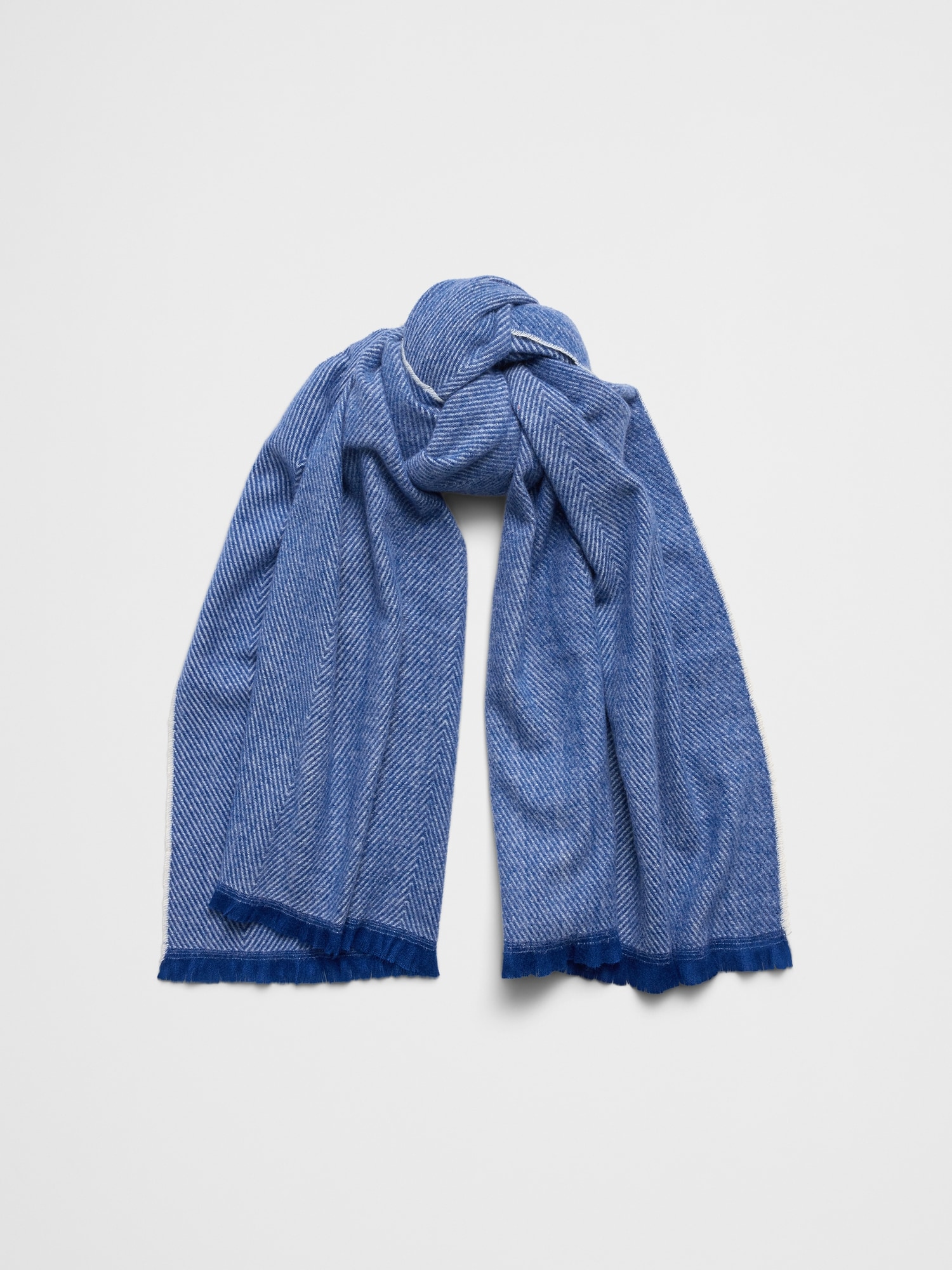 Cozy Scarf - Cross Blue Herringbone