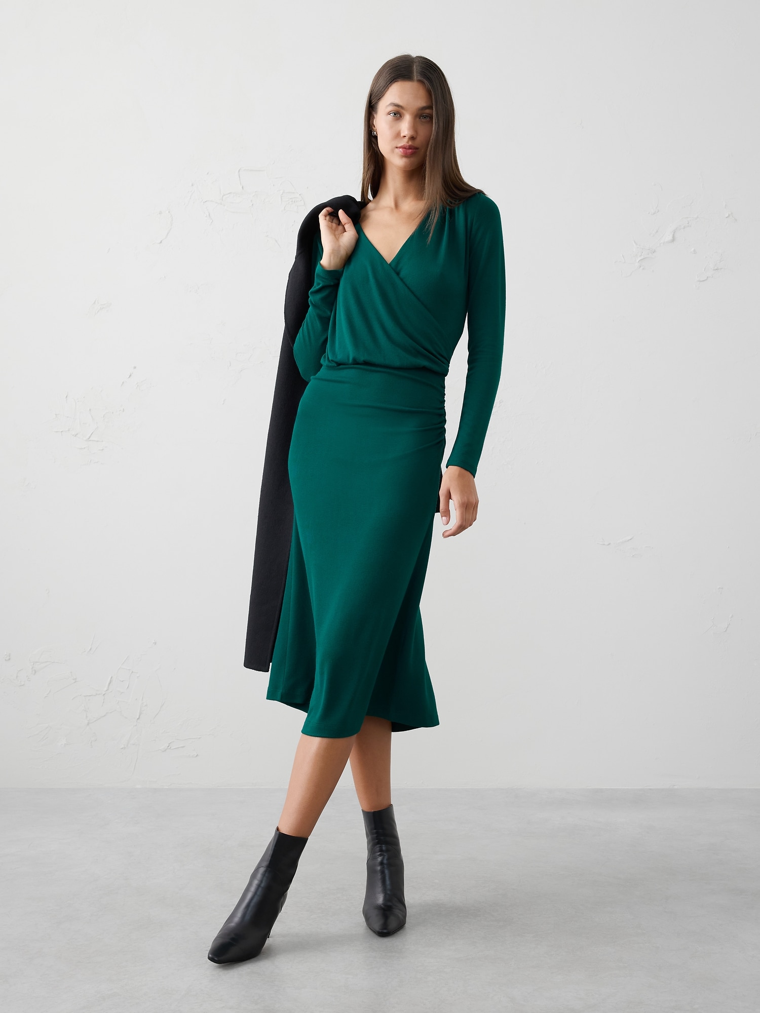 Image number 3 showing, Soft Luxe Knit Wrap Midi Dress
