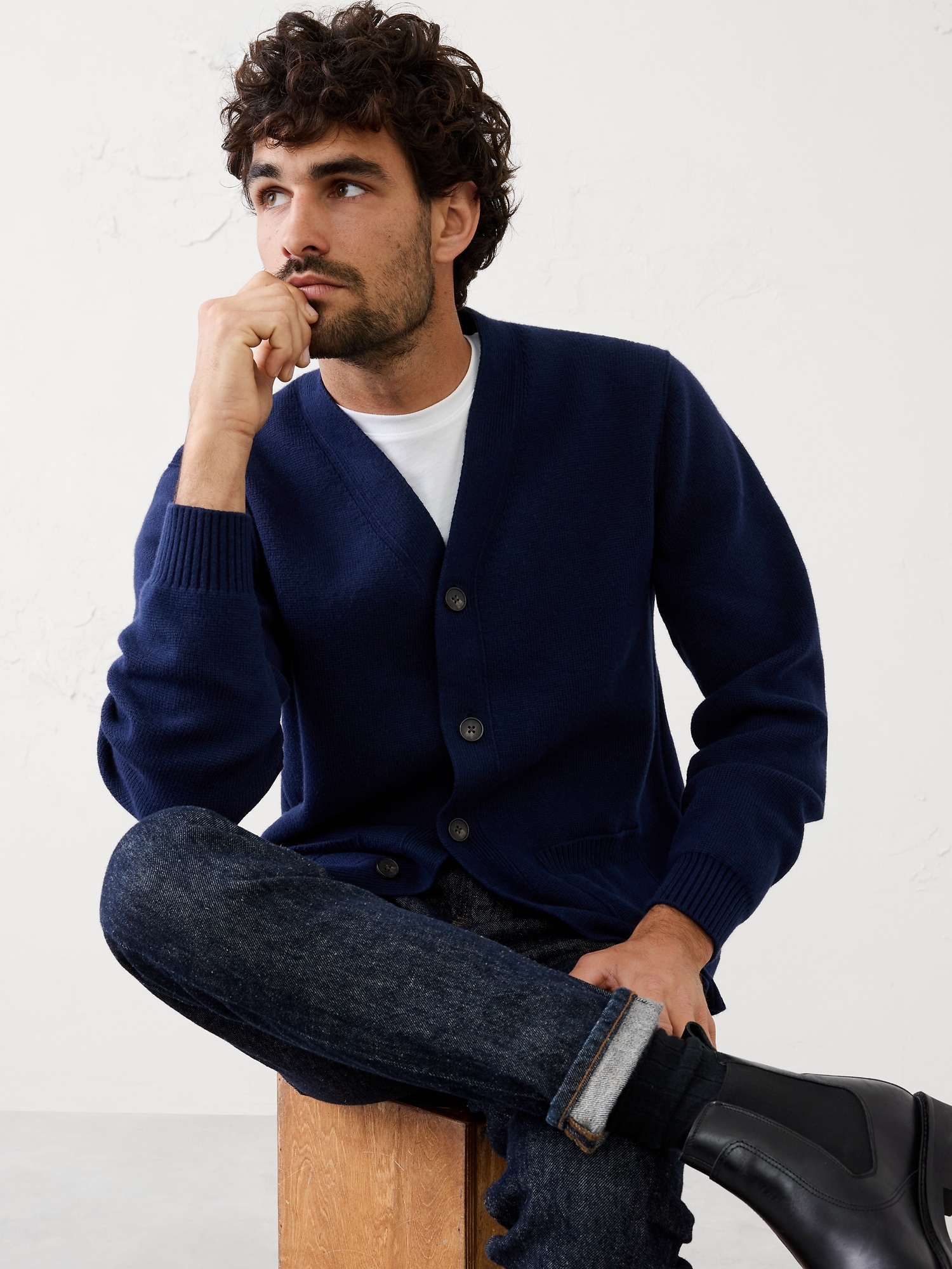 Image number 1 showing, V-Neck Cardigan Sweater