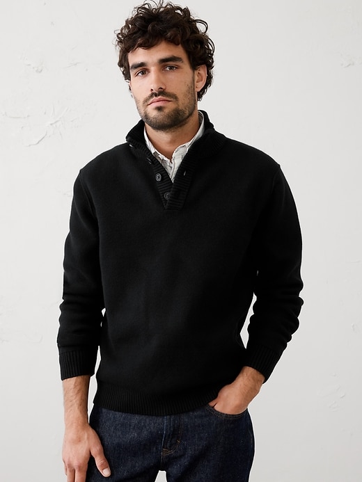 Button Mock-Neck Sweater | Banana Republic Factory