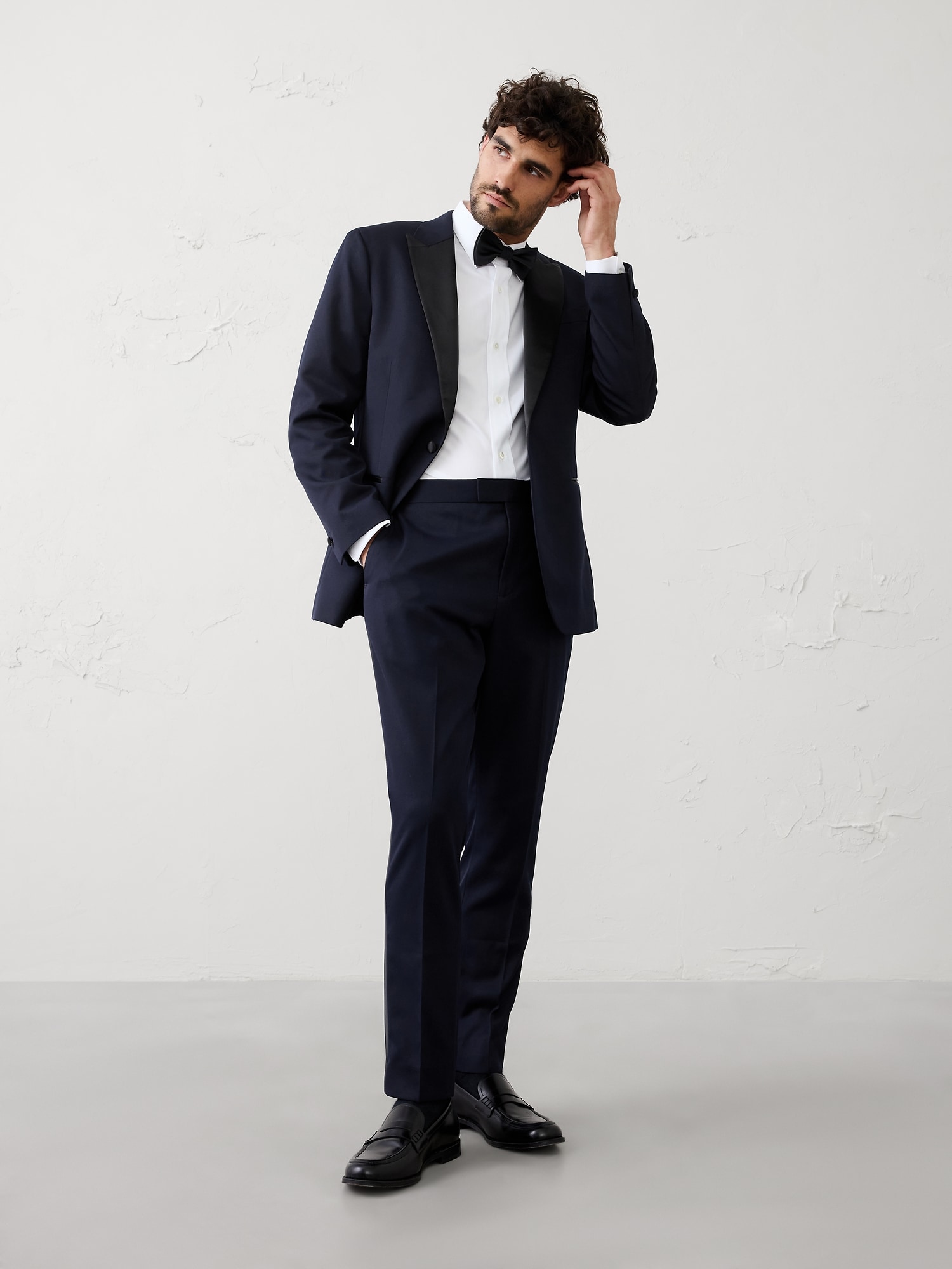 Tailored-Fit Luxe Tuxedo Suit Trouser - True Navy