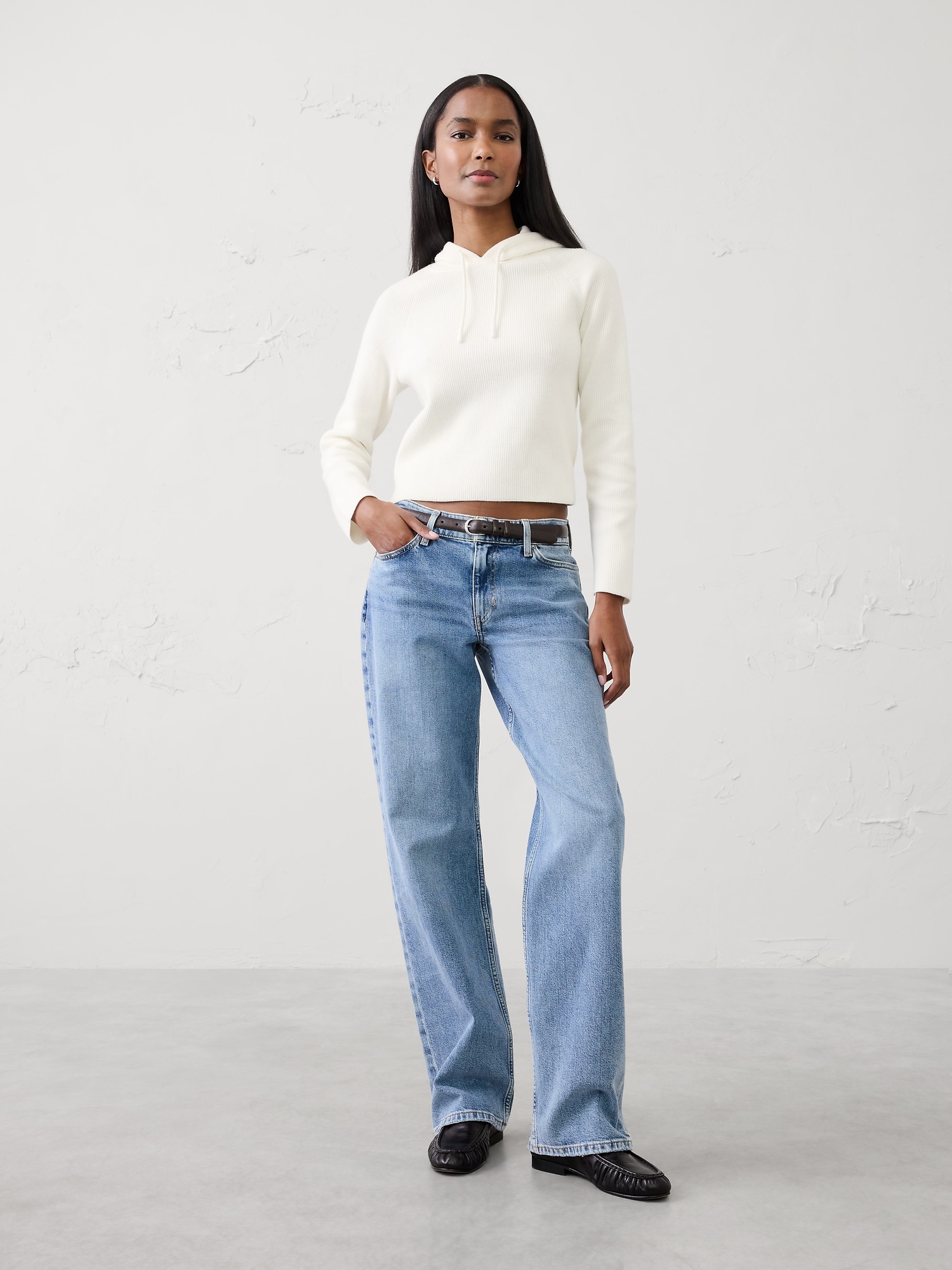 Ribbed Sweater Hoodie