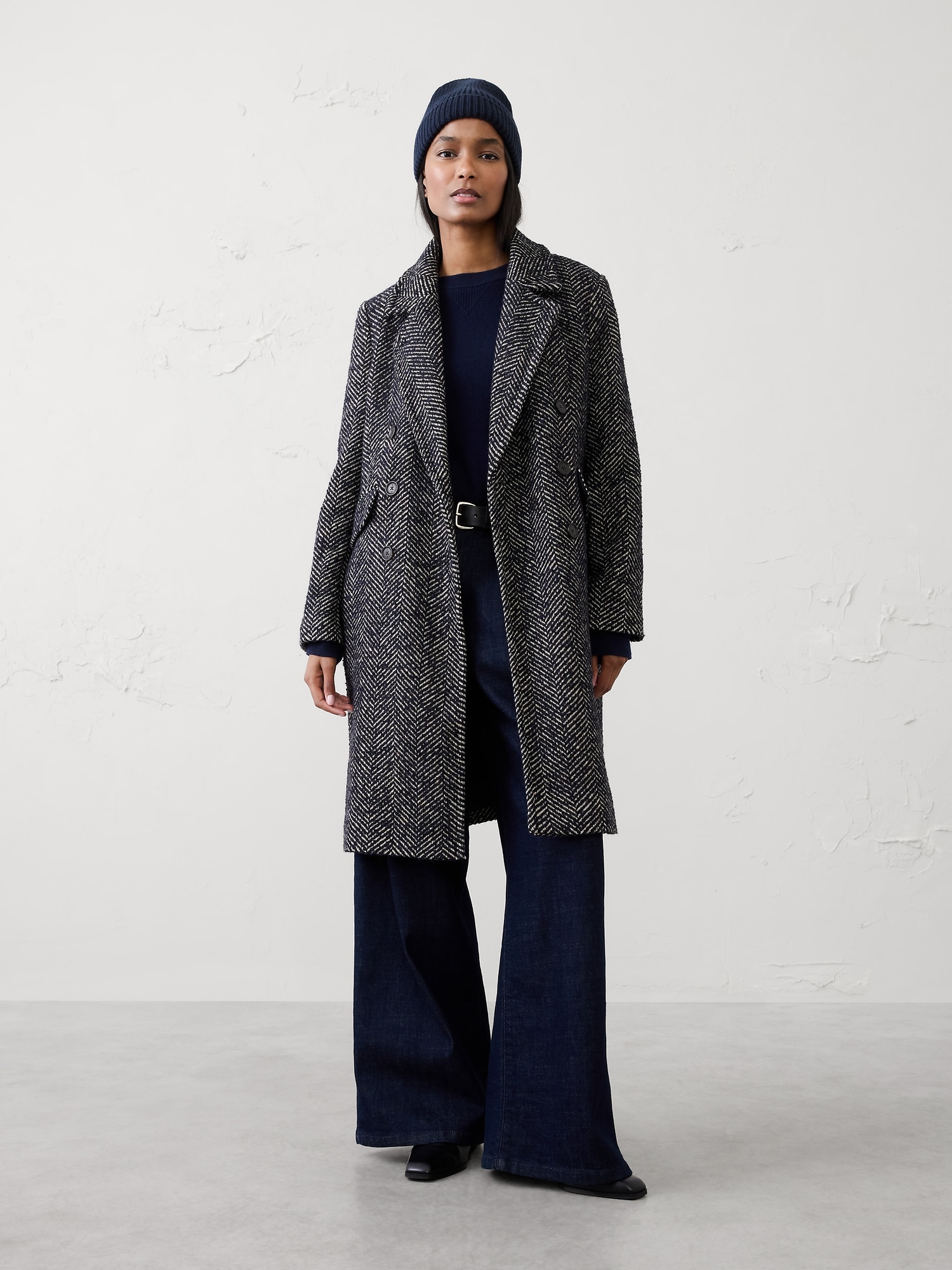 Timeless Topcoat - Midnight Herringbone