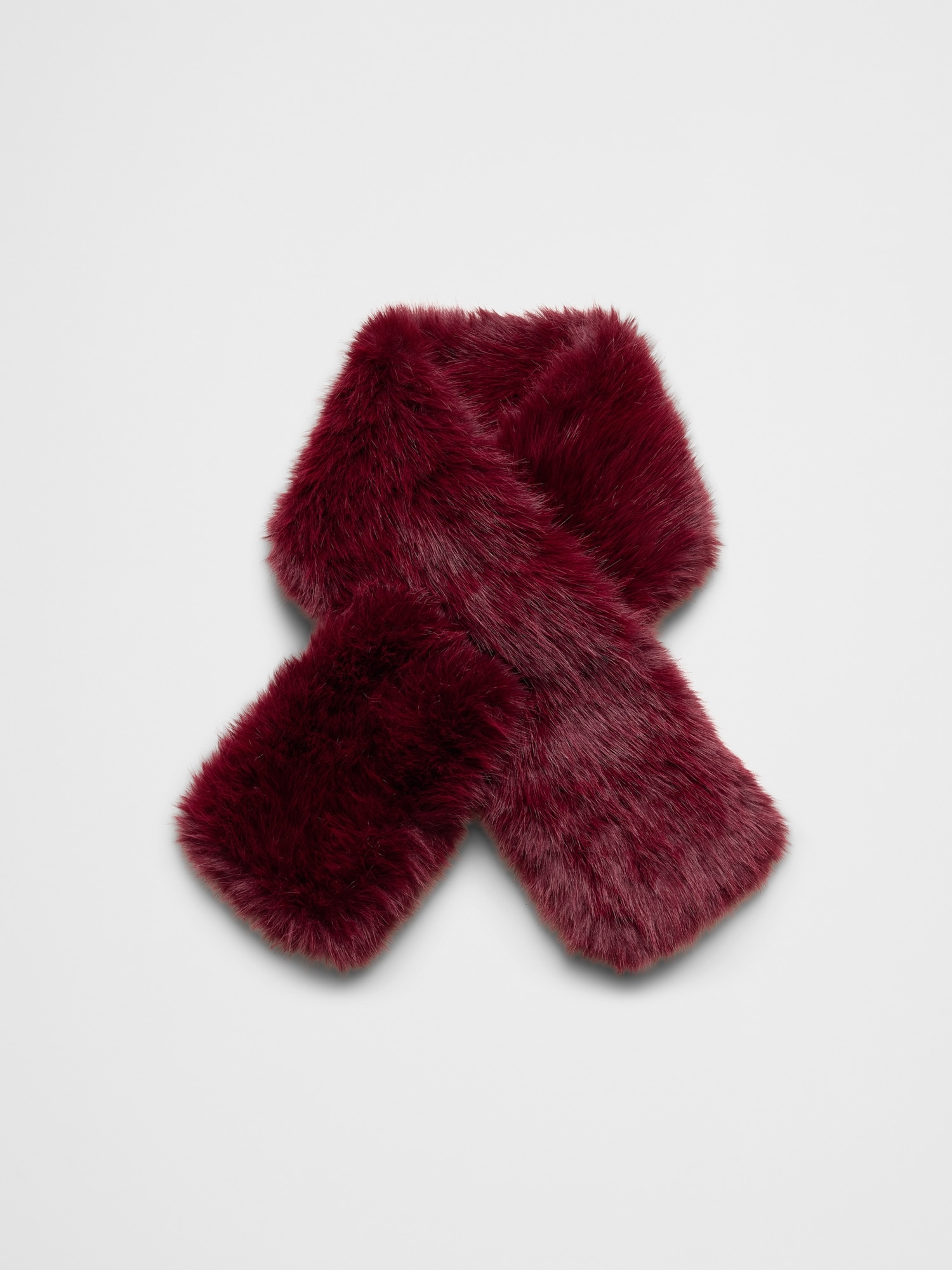 Faux Fur Scarf - Vino Rosso