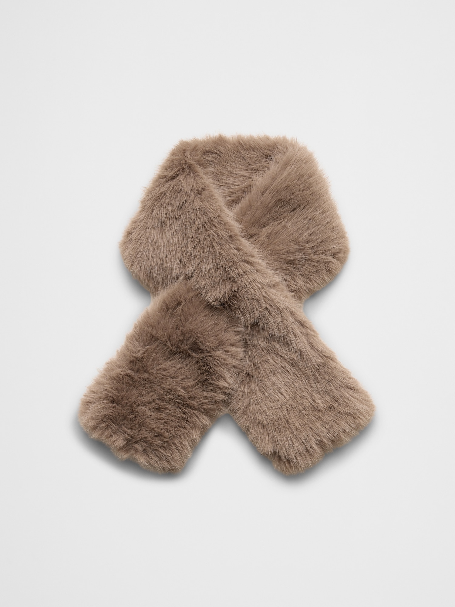Faux Fur Scarf - Taupe
