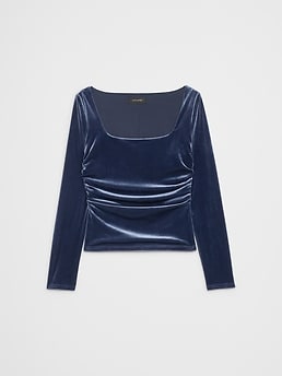 Velvet Square-Neck Top | Banana Republic Factory