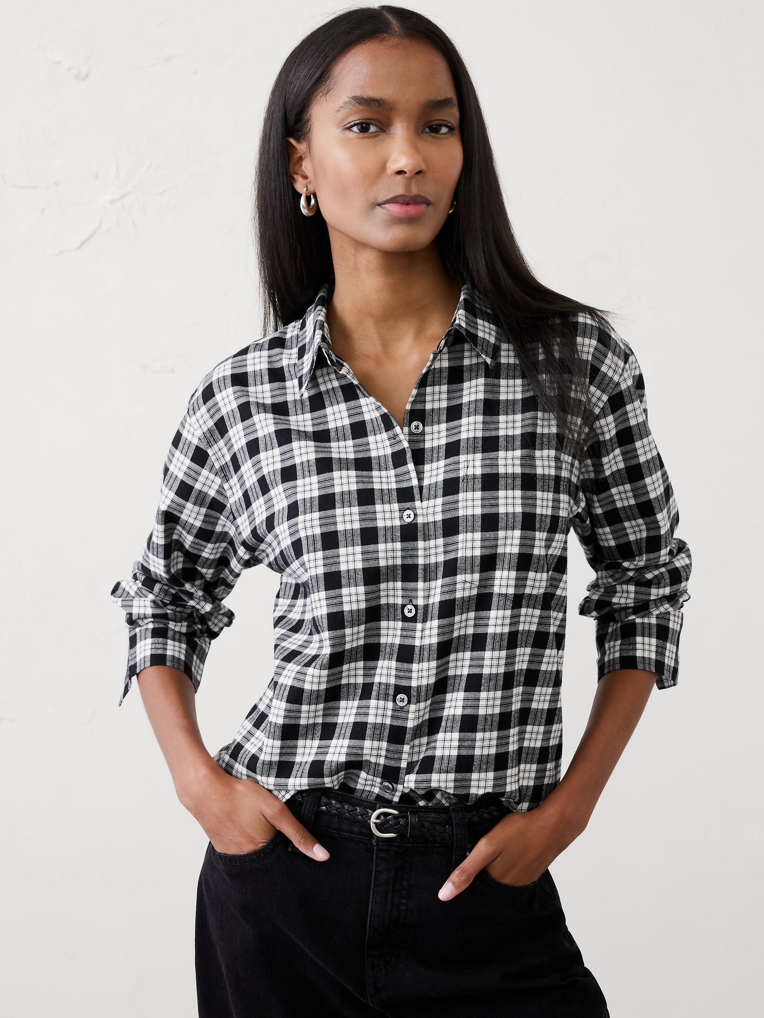 Classic Flannel Shirt - Black Plaid