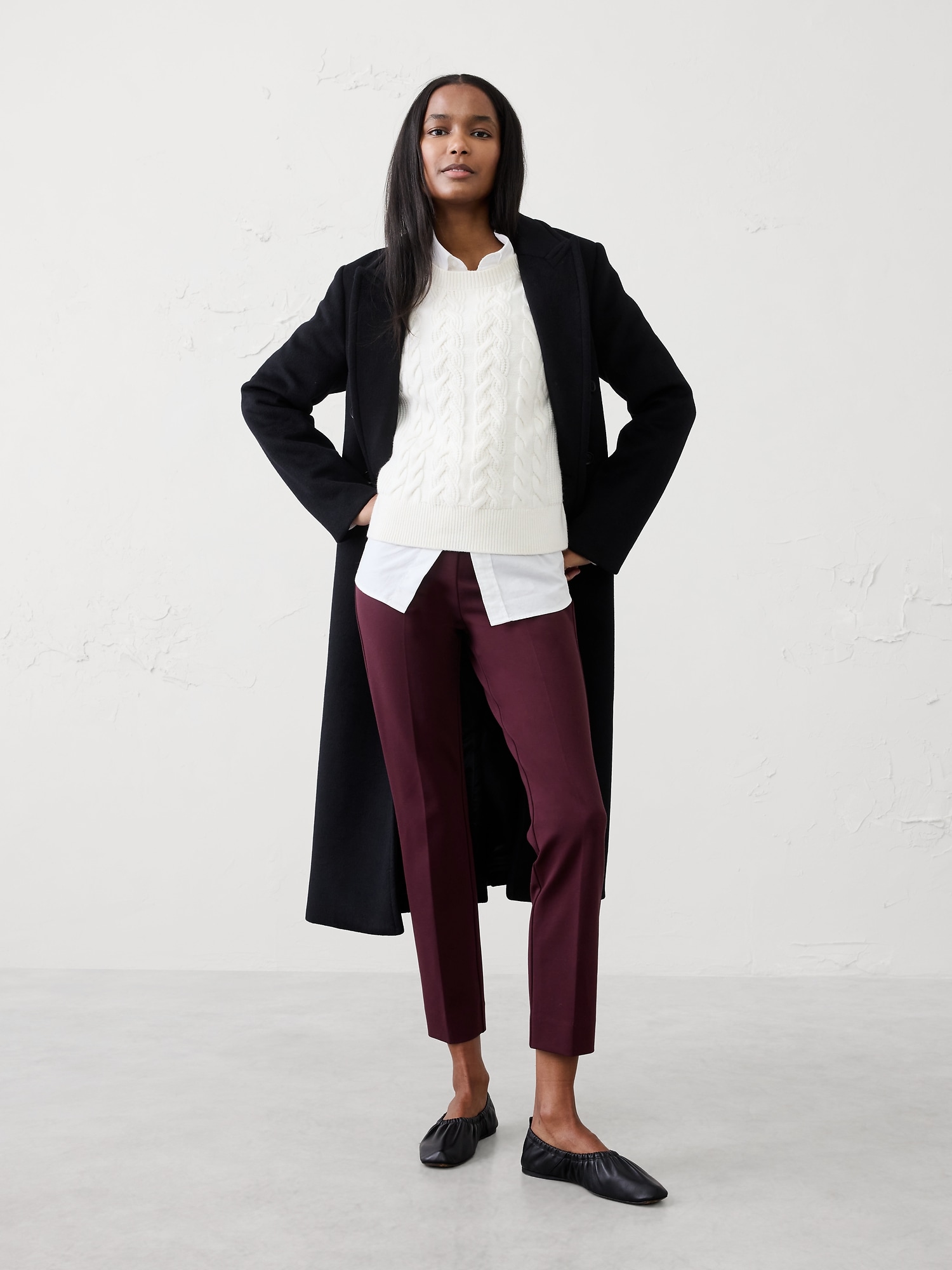 Skinny Ponte Pull-On Pant - Vino Rosso