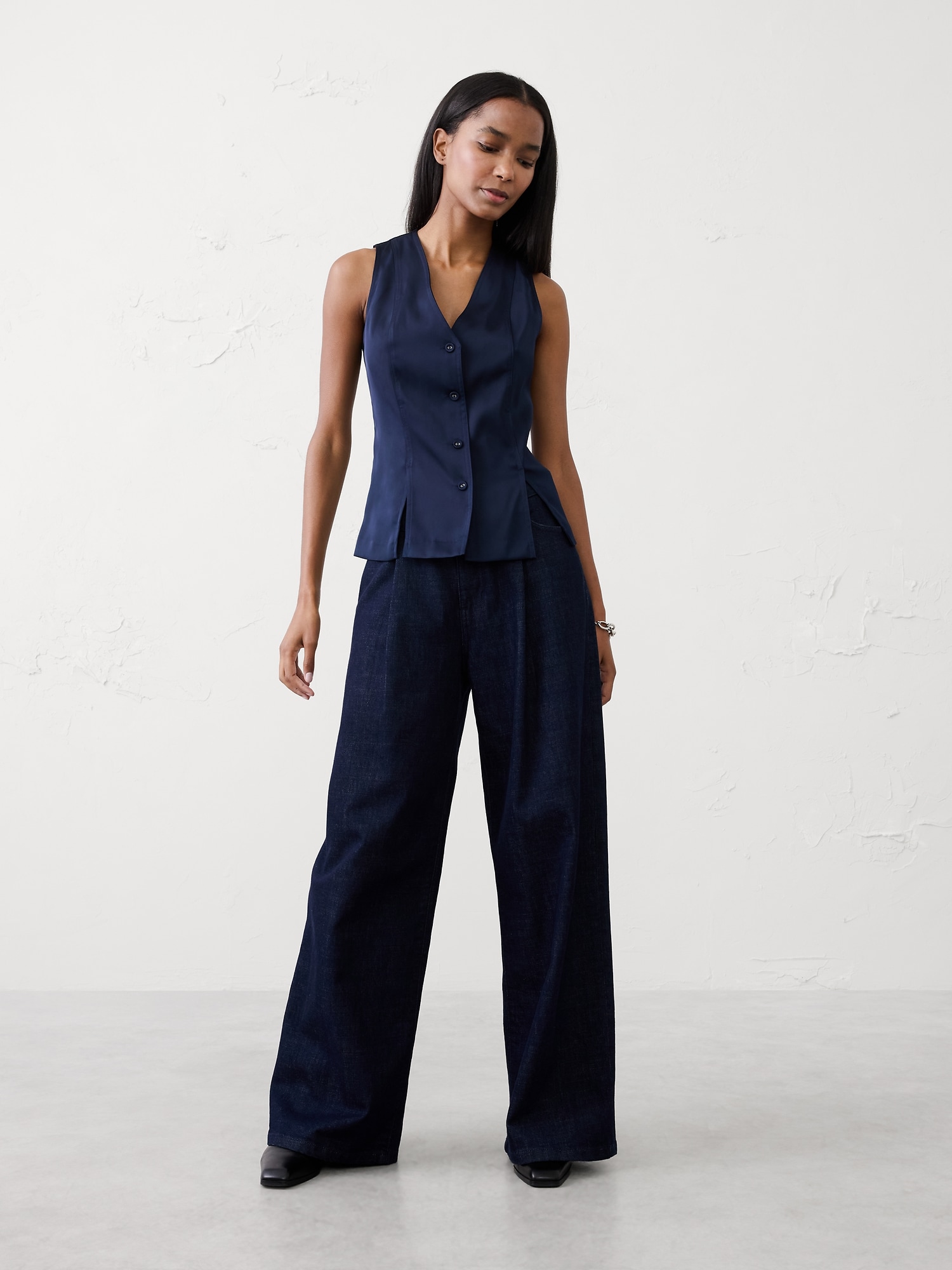 Vest Top - Preppy Navy