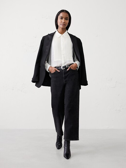 Tuxedo-Bib Blouse