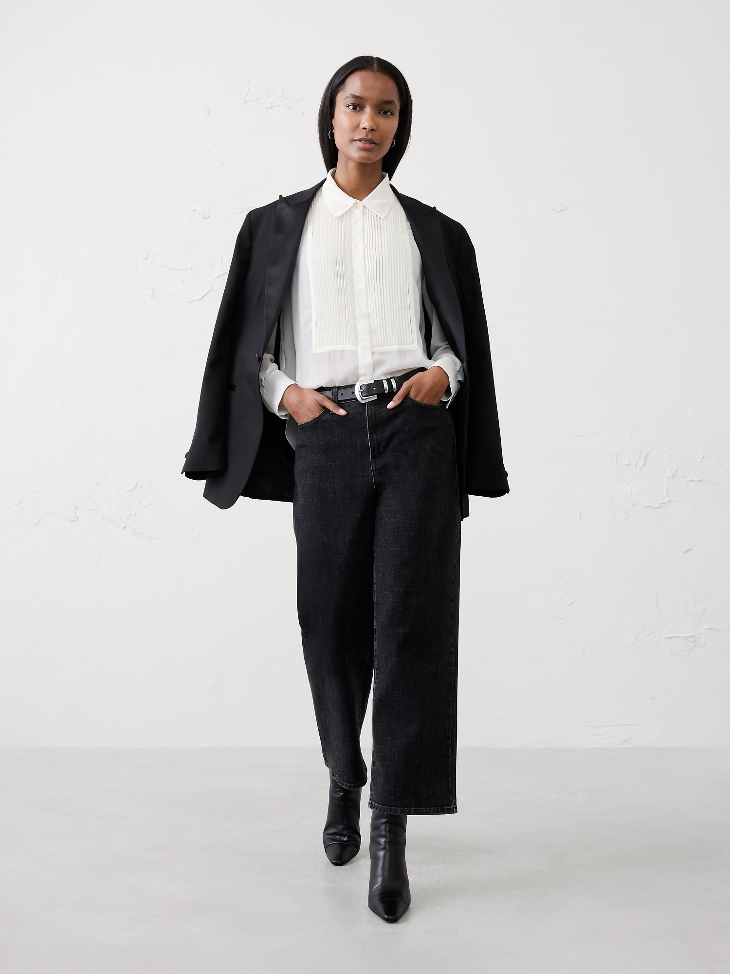 Image number 3 showing, Tuxedo-Bib Blouse