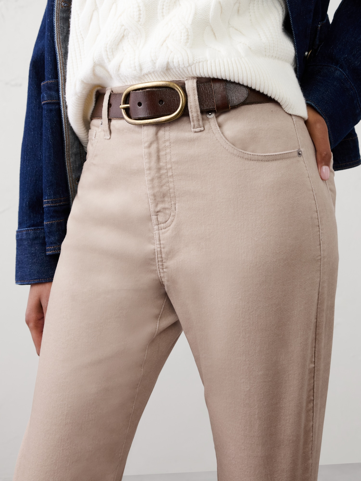 Image number 3 showing, Slim High-Rise Velvet Pants