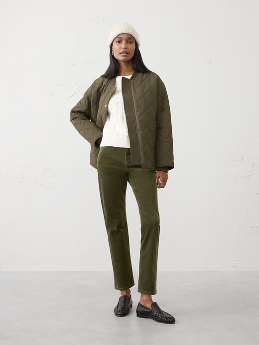 Straight Mid-Rise Corduroy Pant