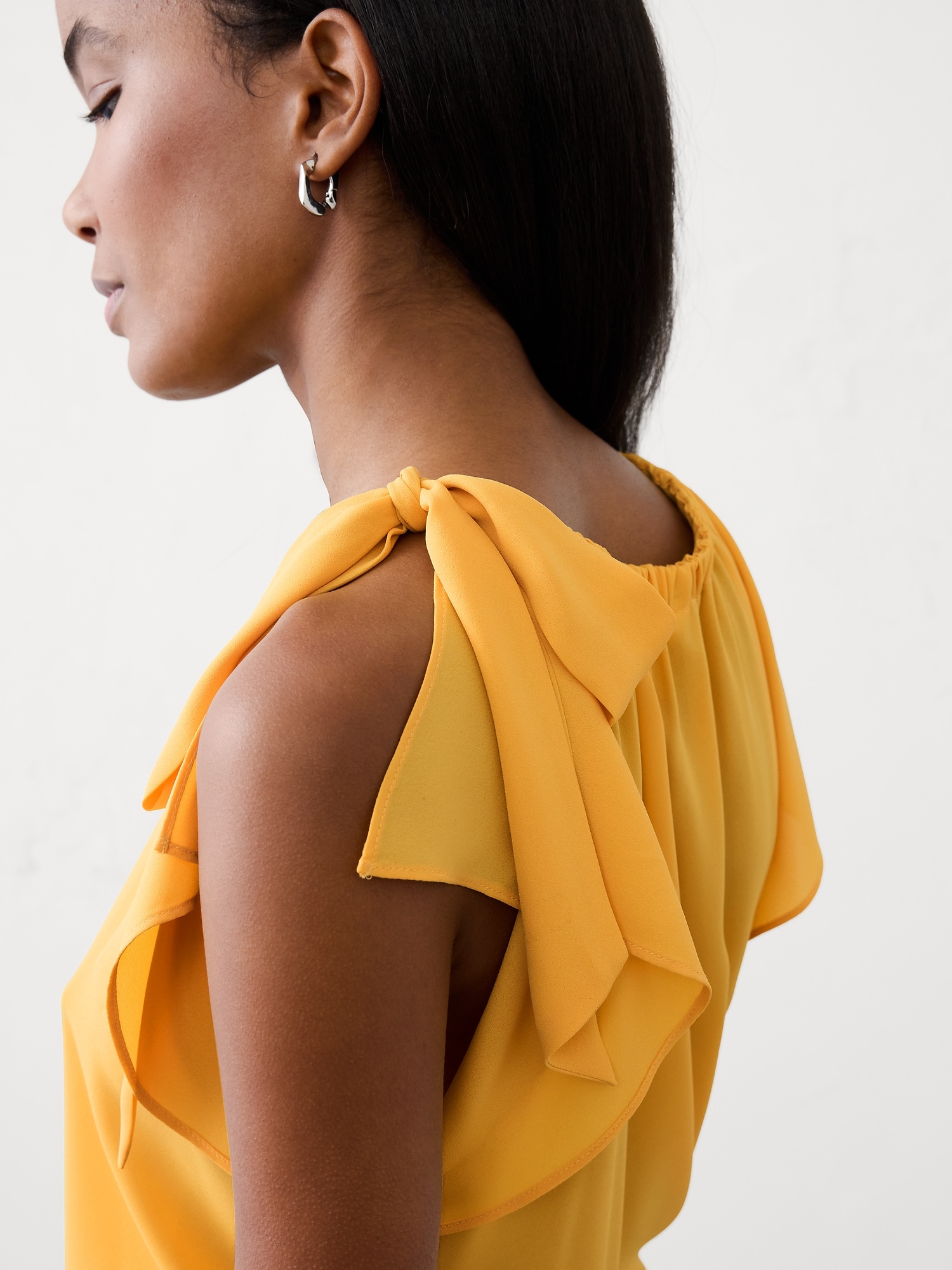 Image number 3 showing, Georgette Tied-Shoulder Top