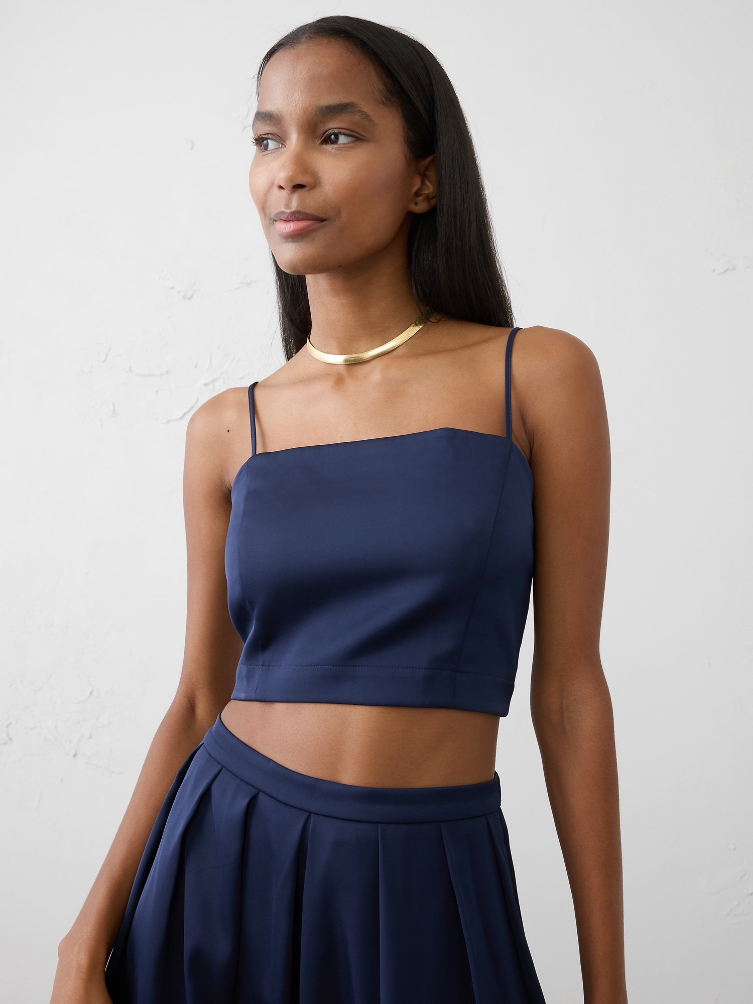 Image number 1 showing, Satin Cropped Camisole