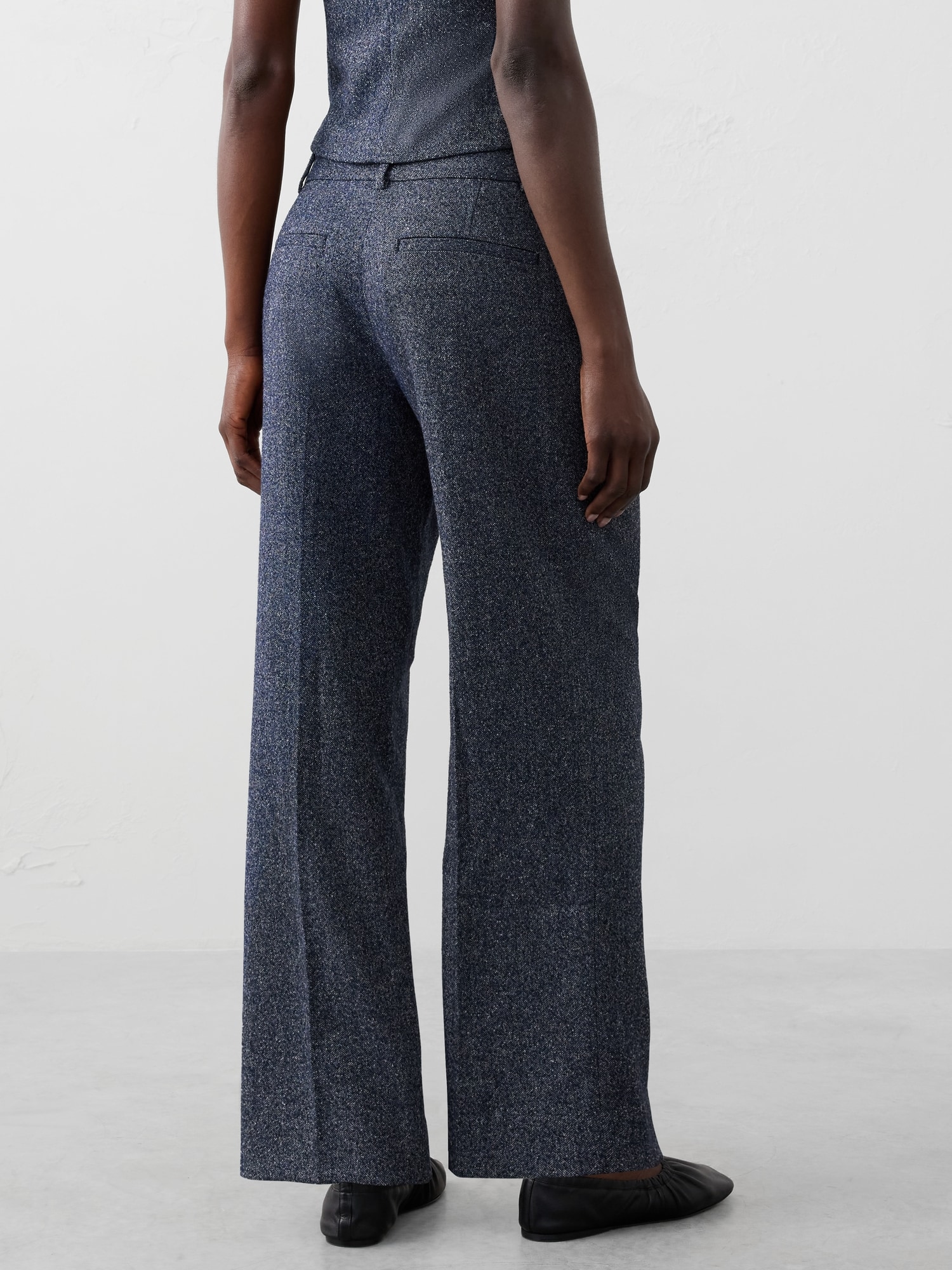 Image number 8 showing, Straight High-Rise Double Weave Trouser