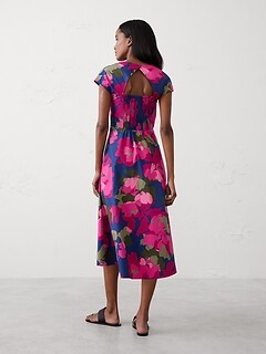 Square-Neck Midi Dress | Banana Republic Factory
