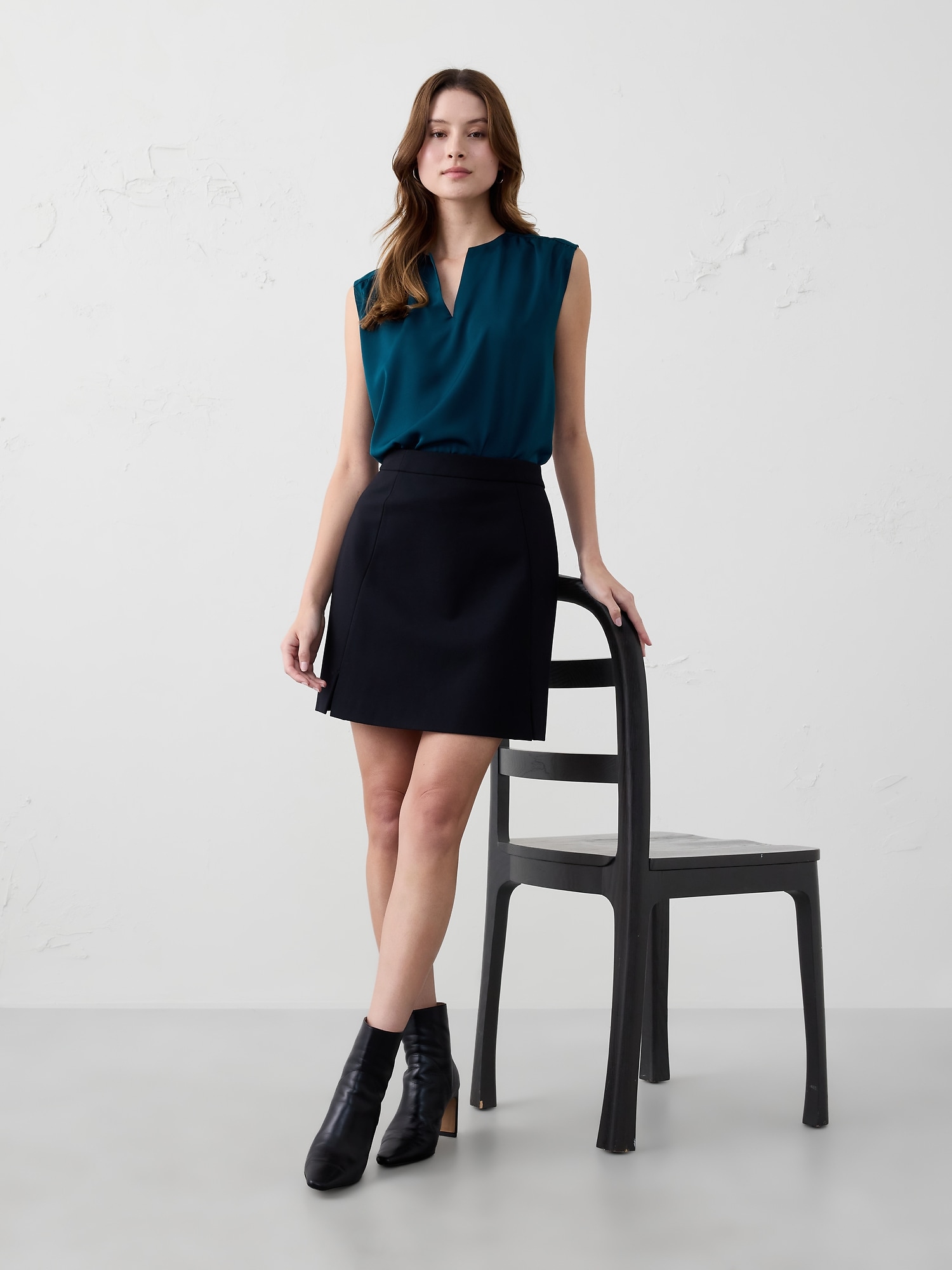 Cap-Sleeve Blouse - Teal Shadow
