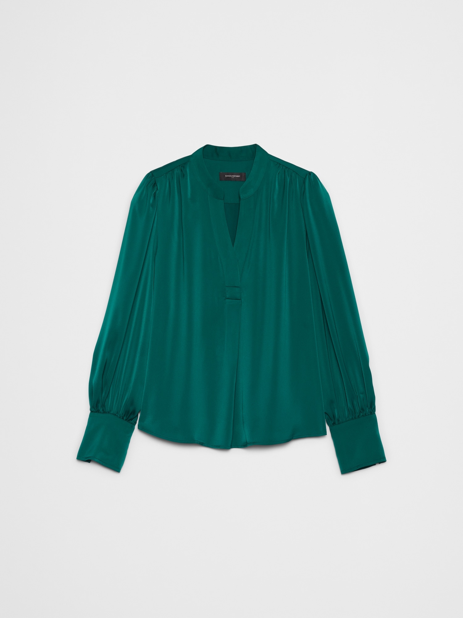 Image number 7 showing, Crepe Volume-Sleeve Blouse