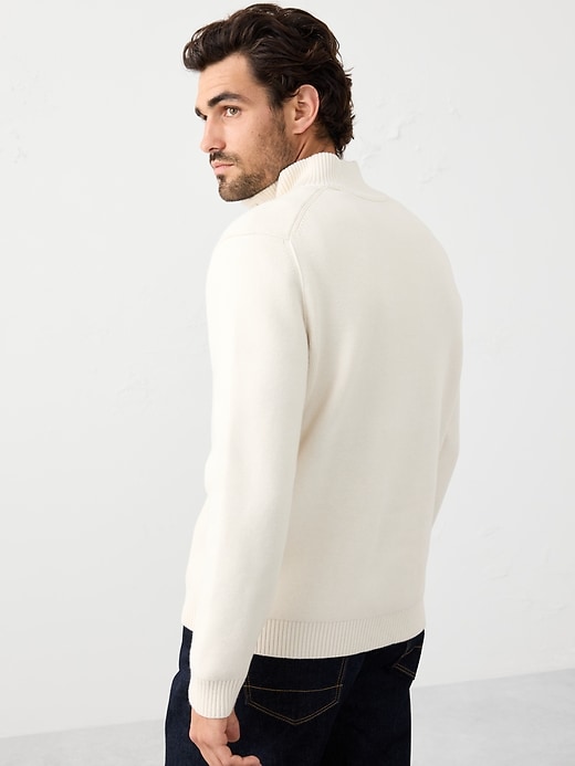 Button Mock-Neck Sweater