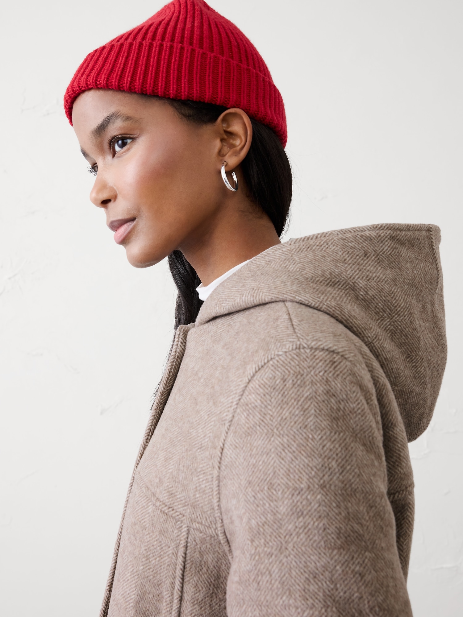 Image number 3 showing, Melton Hooded Jacket