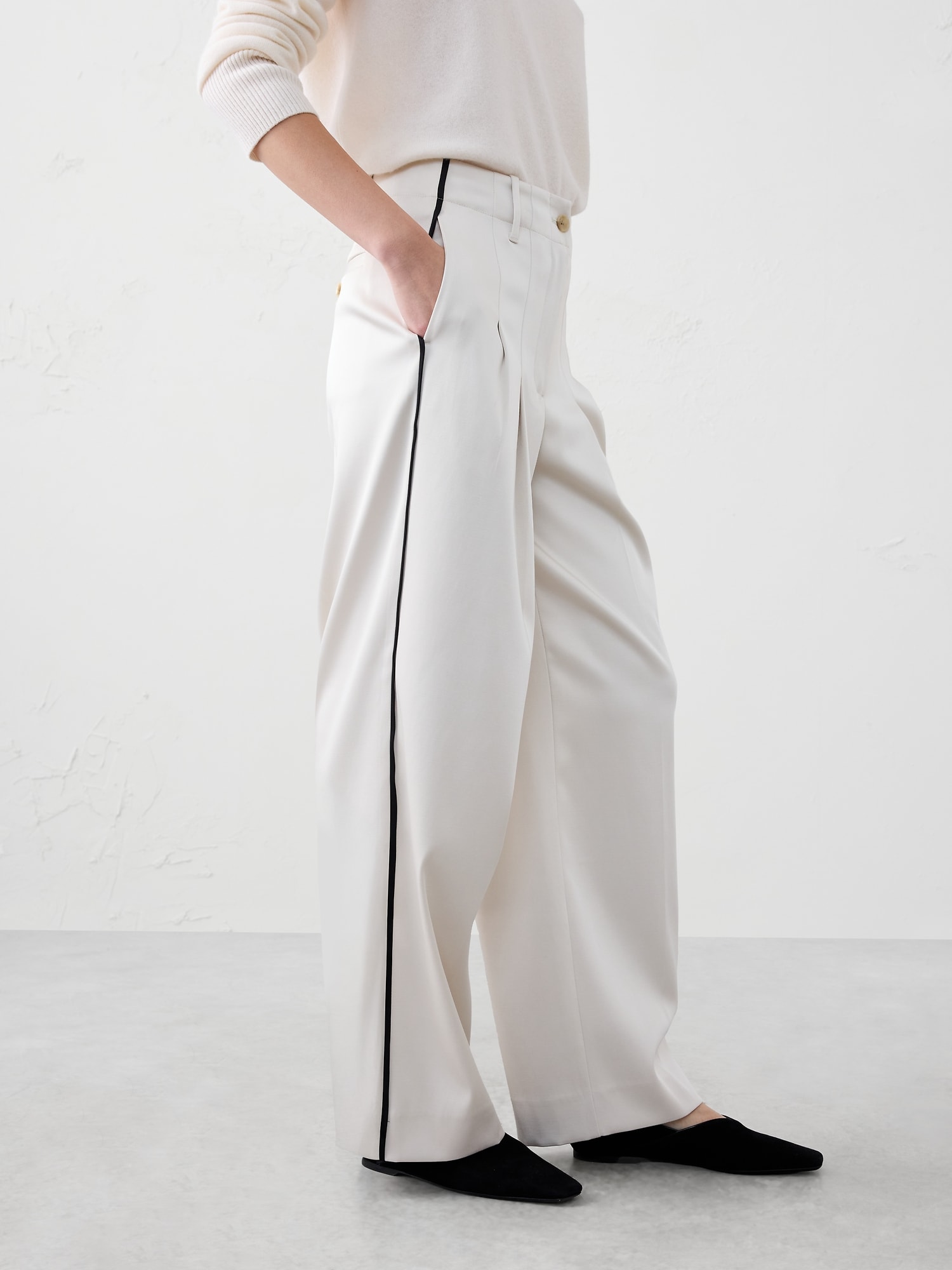 Image number 3 showing, Straight Ultra High-Rise Satin Trouser