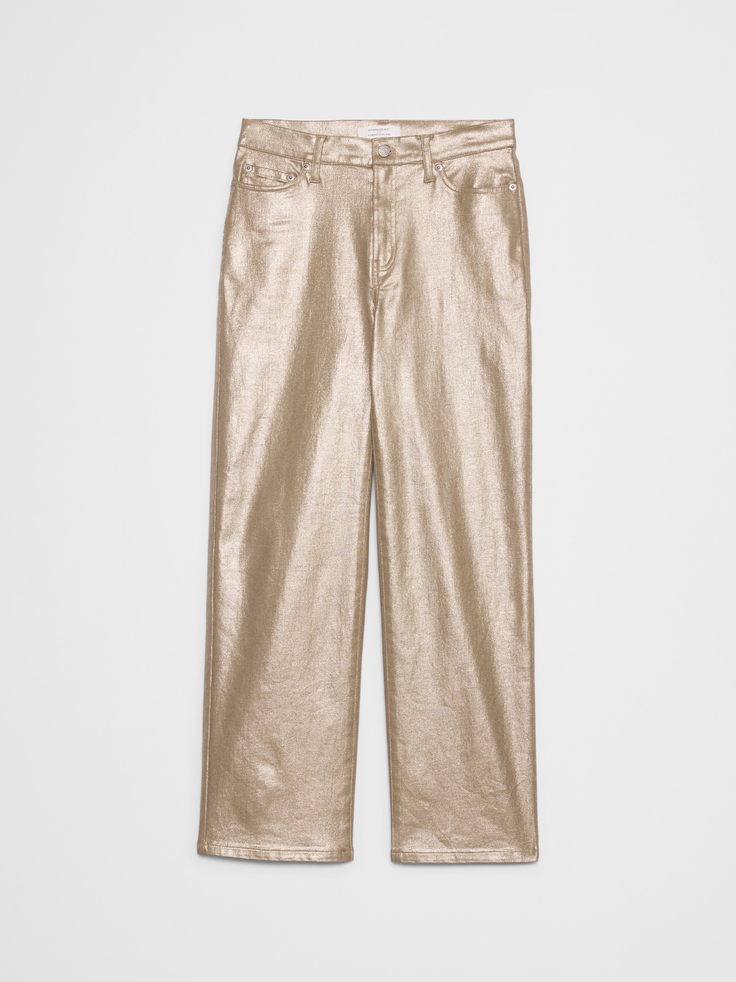 Image number 4 showing, Straight High-Rise Metallic Pant