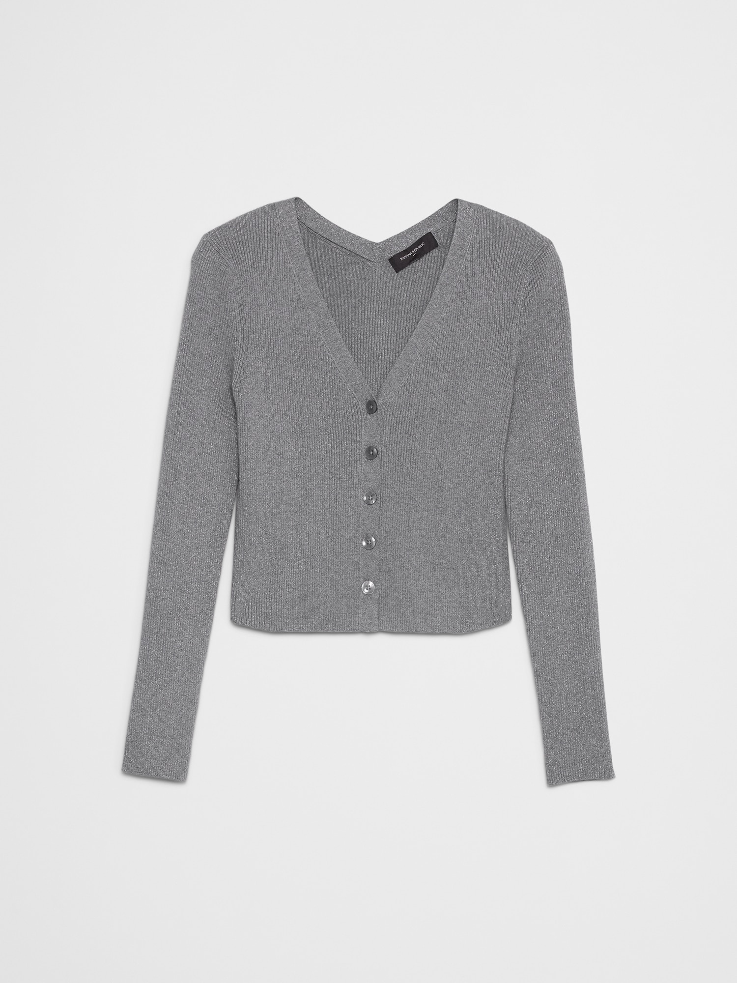Image number 4 showing, Lurex Ribbed Cardigan Sweater