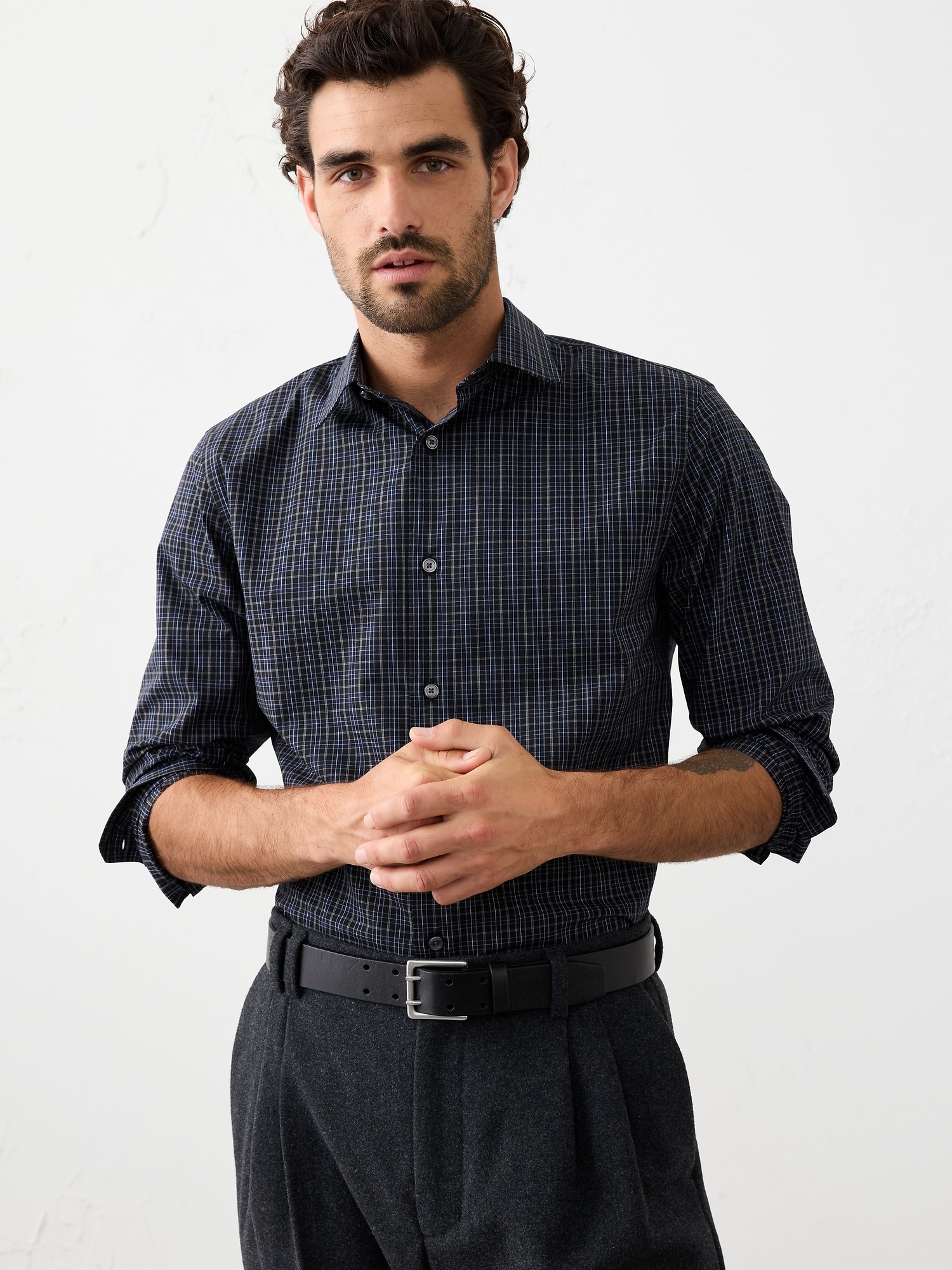 Slim-Fit Dress Shirt - Black