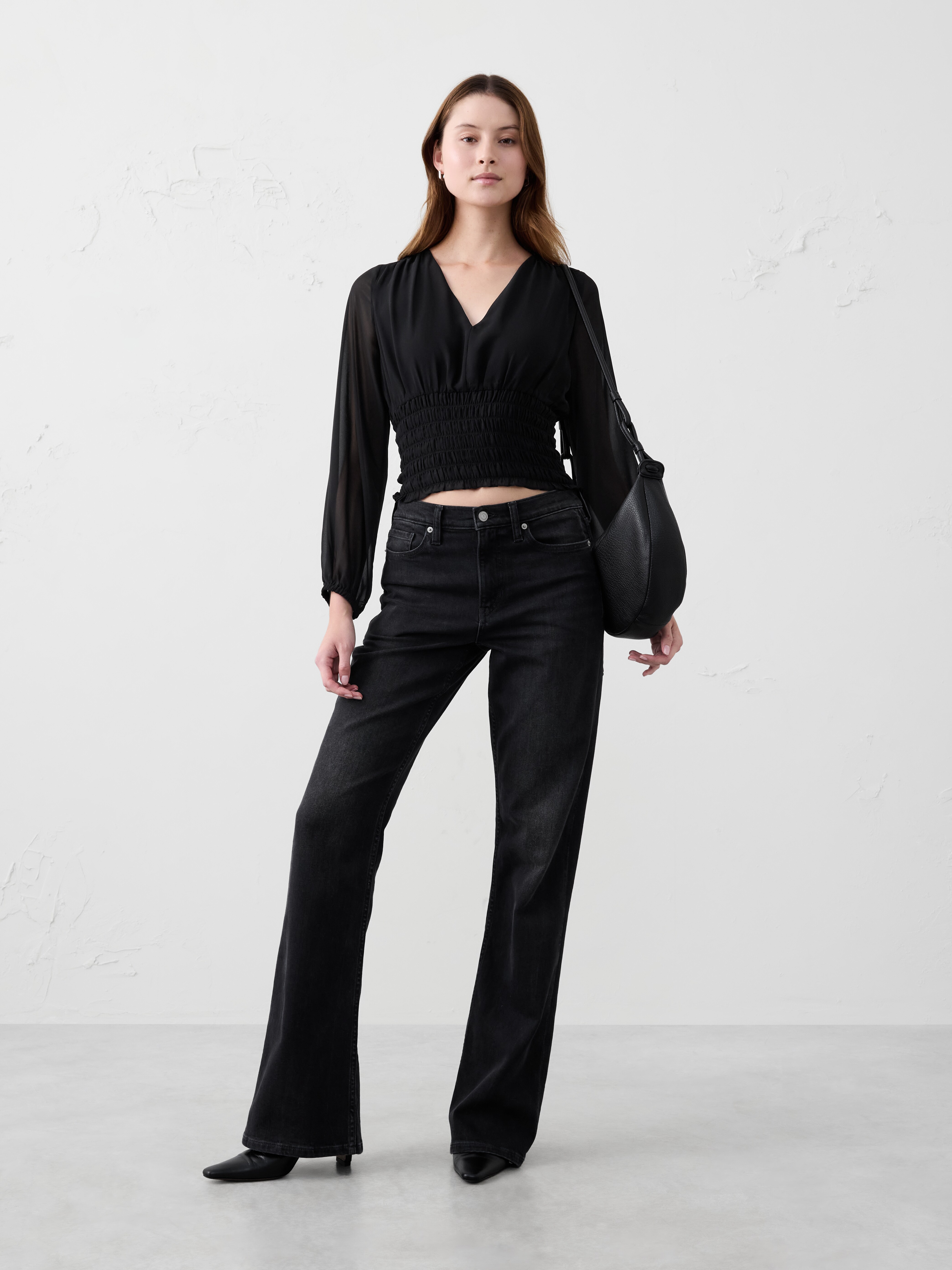 Ruched V-Neck Top