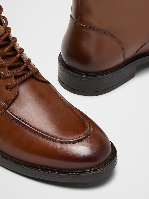 Smooth Leather Moc Toe Boot | Banana Republic Factory
