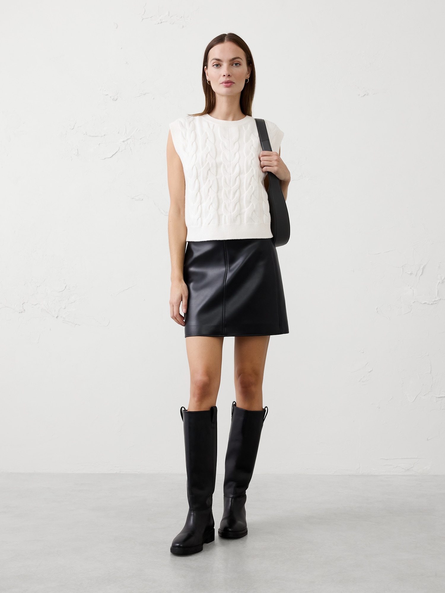Cable Sweater Vest - Snow Day