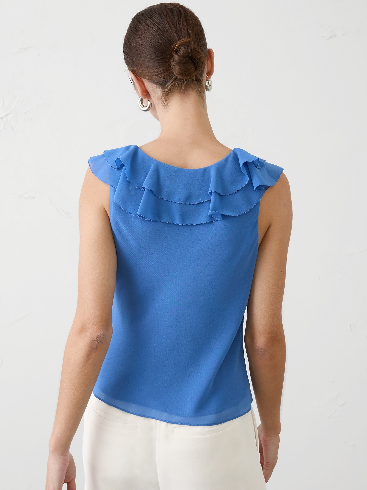 Image number 2 showing, Ruffle V-Neck Chiffon Top