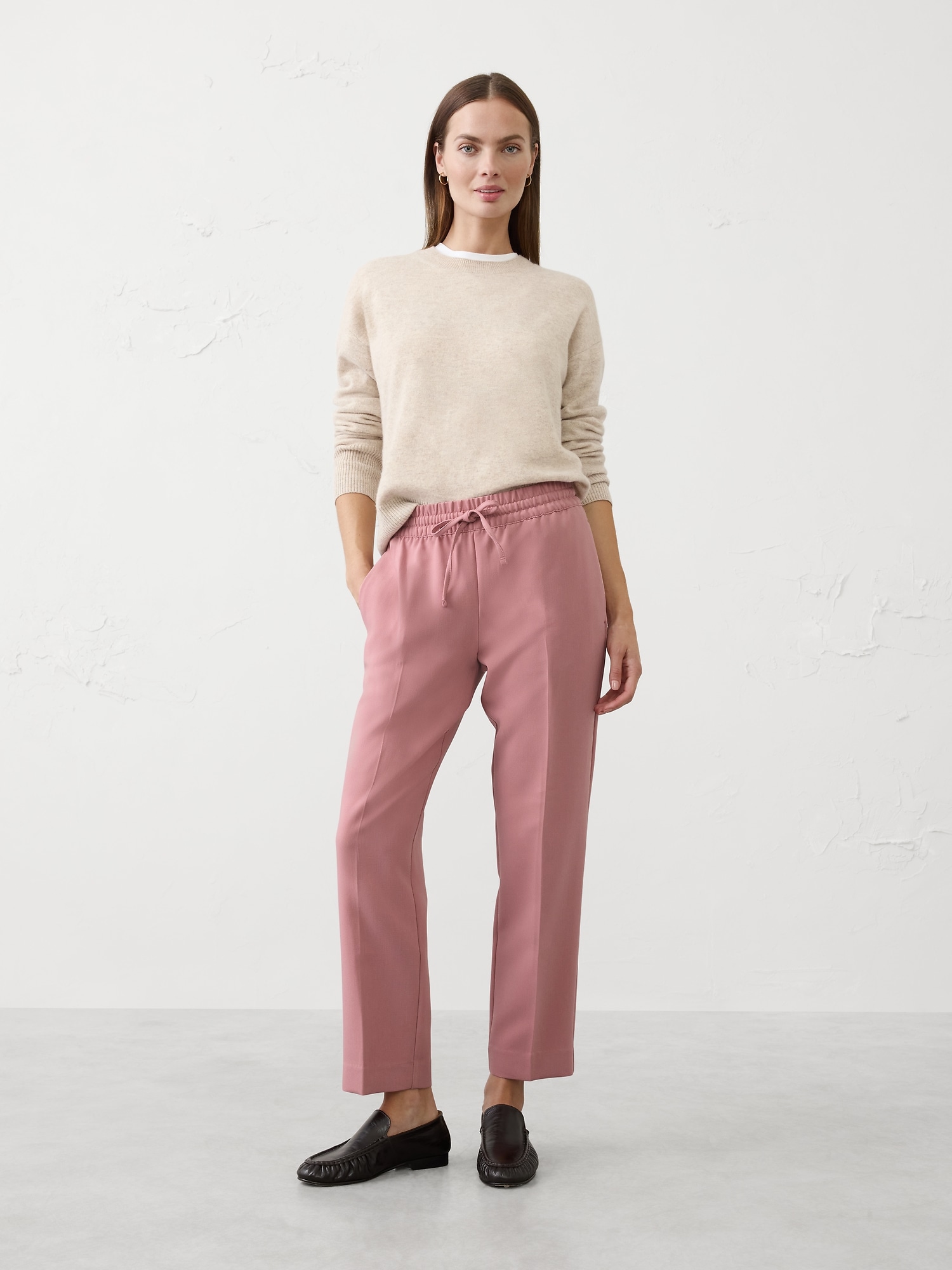 Tapered High-Rise Pull-On Pant - Dusty Calliandria