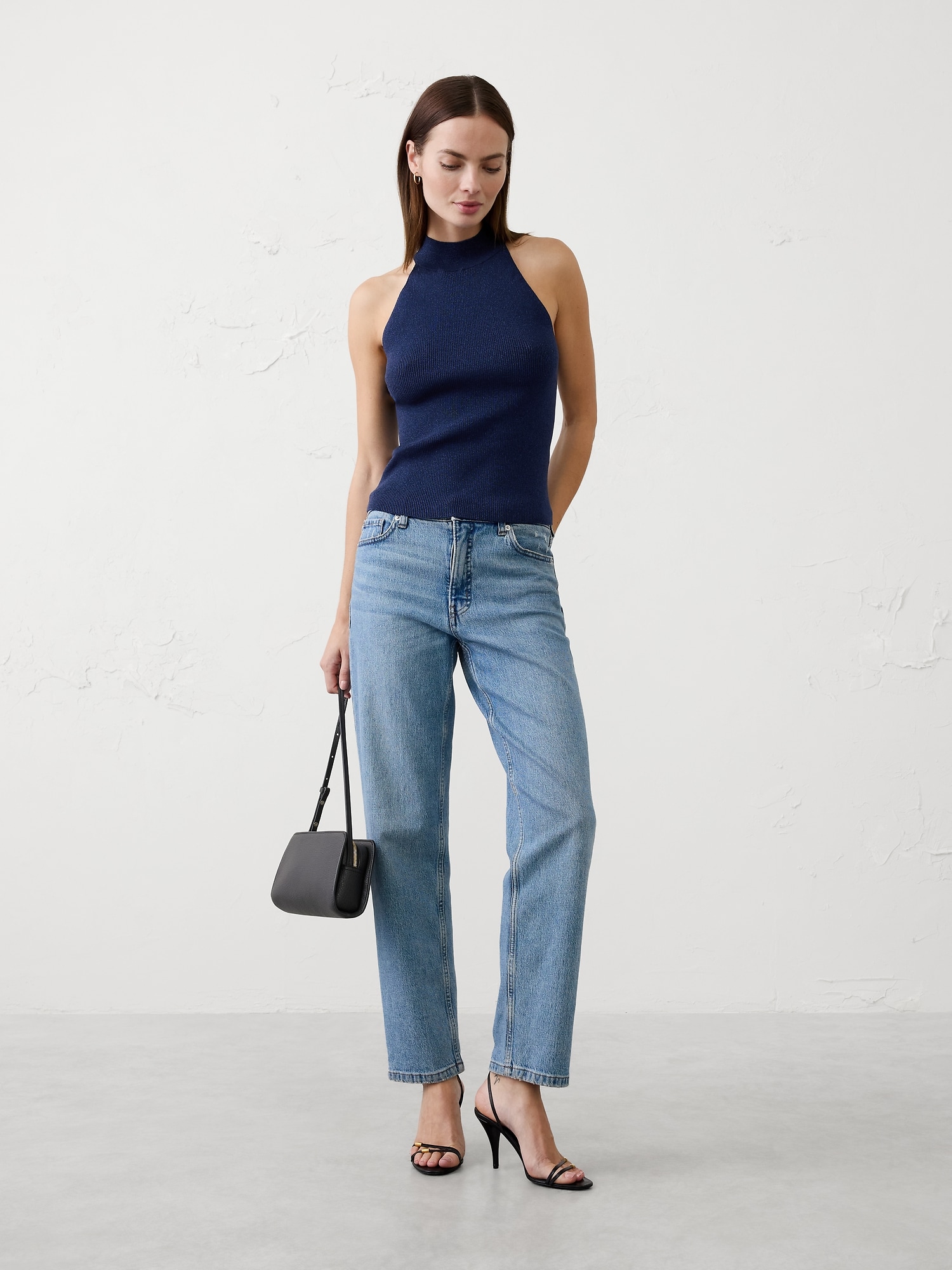 Image number 3 showing, Lurex Halter Sweater Tank