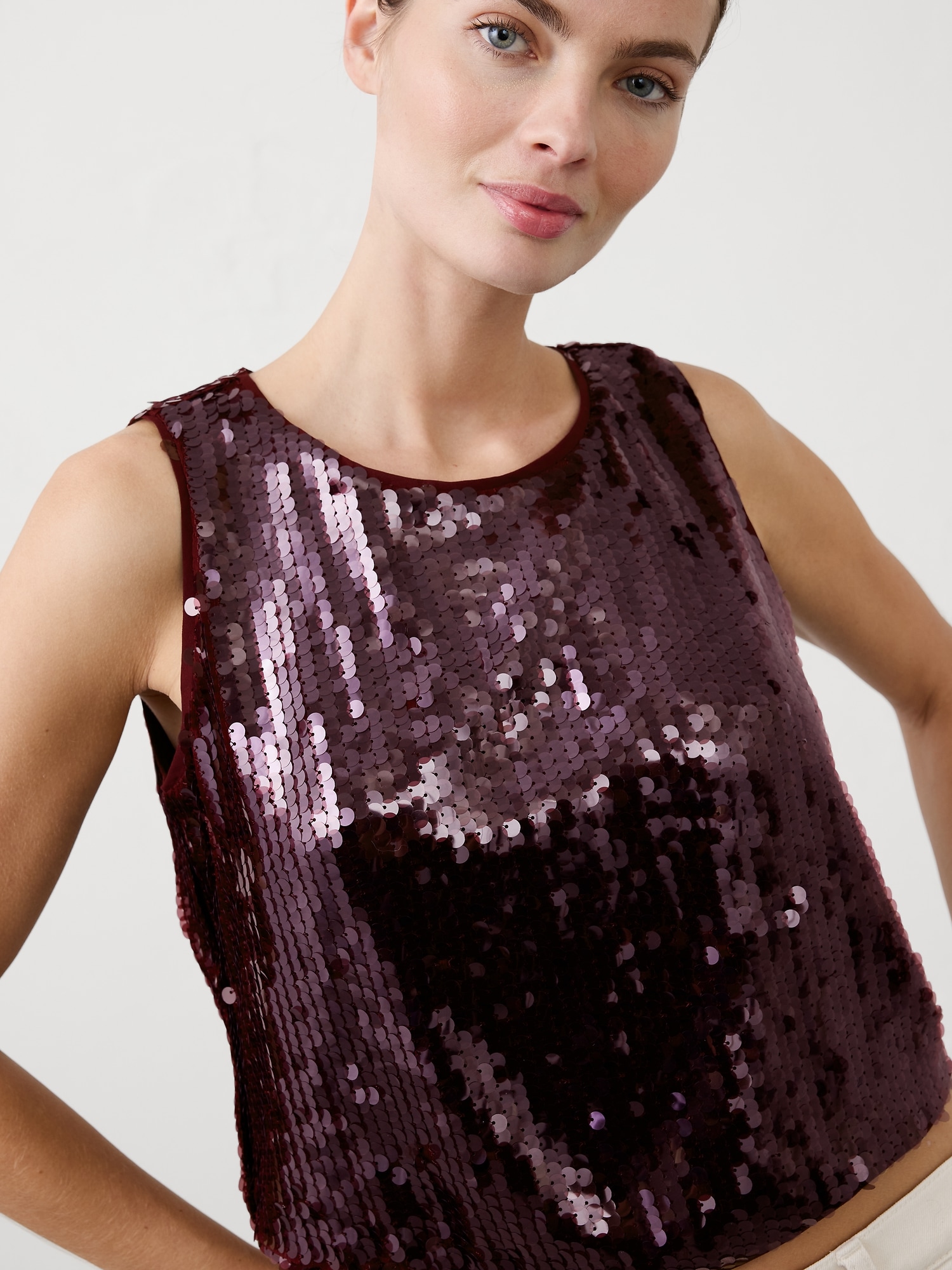 Image number 3 showing, Sequin Crew-Neck Top