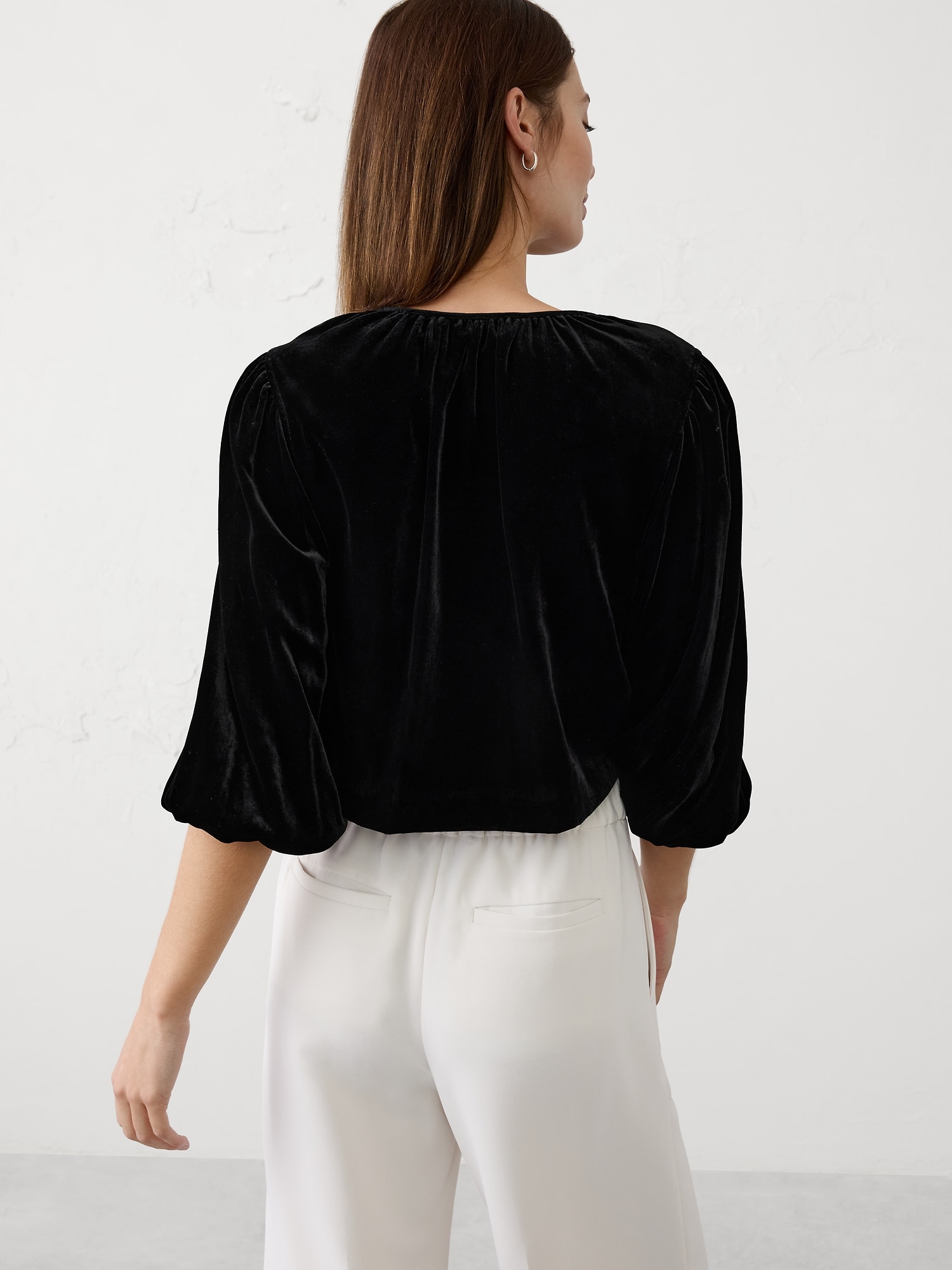 Image number 2 showing, Velvet Tie-Front Top