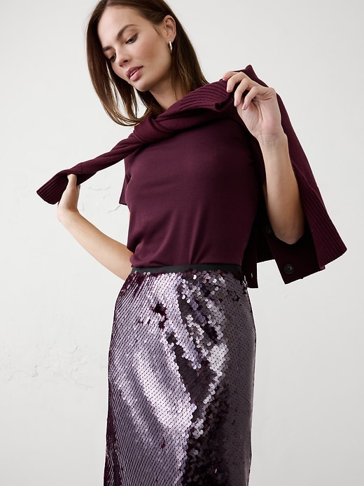 Sequin Midi Skirt