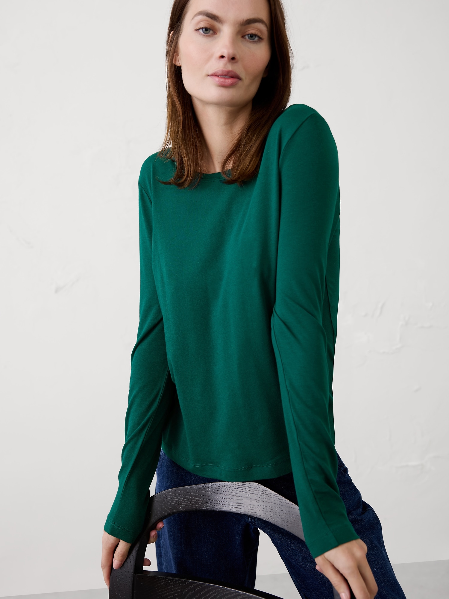 Image number 3 showing, Timeless Long-Sleeve Crew-Neck T-Shirt