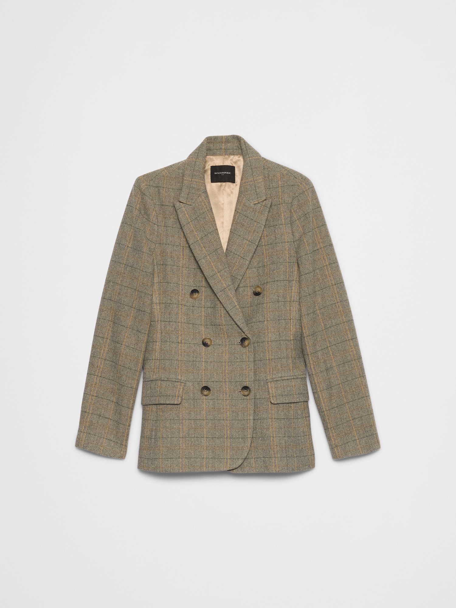 Image number 4 showing, Double Breasted Herringbone Plaid Blazer