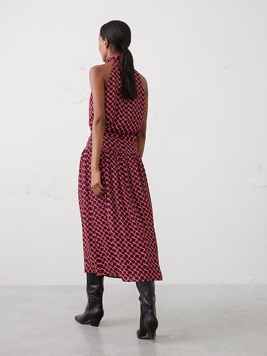 Dropped-Waist Midi Skirt