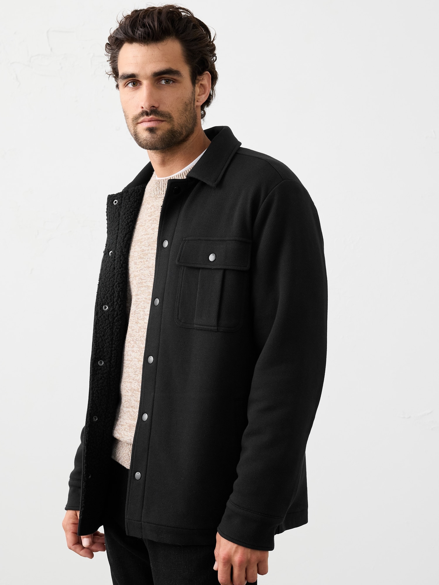 Sherpa Lined Shirt Jacket