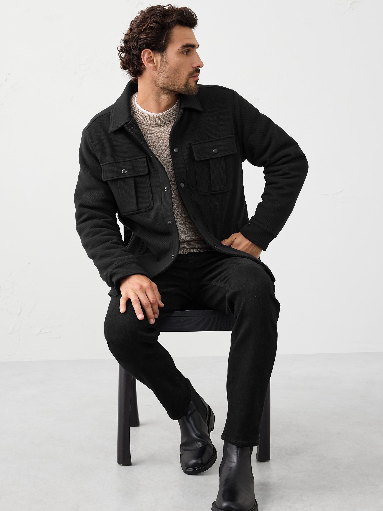 Image number 3 showing, Sherpa Lined Shirt Jacket