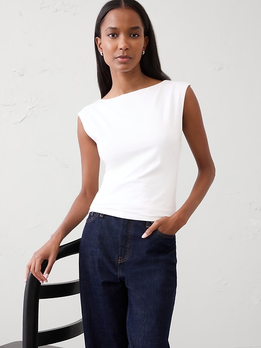 Cap-Sleeve Velvet Top