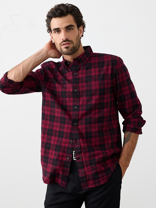 Slim-Fit Lightweight Flannel Shirt Banana Republic Factory