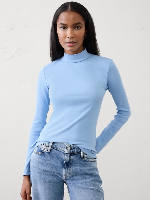 Ribbed Mock-Neck Top | Banana Republic Factory