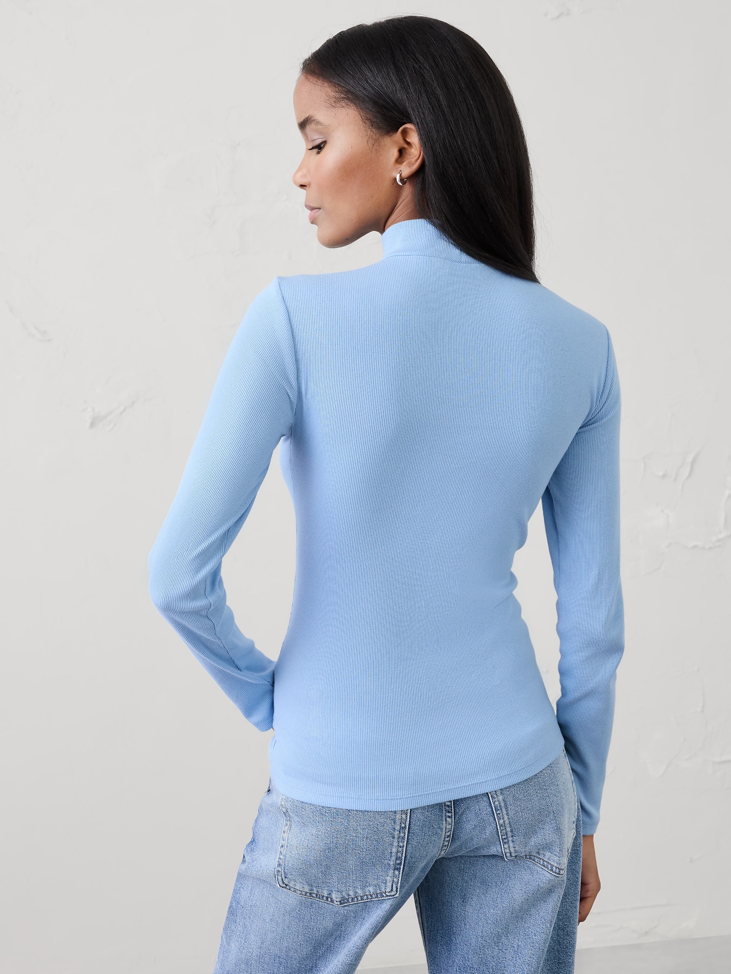 Image number 5 showing, Ribbed Mock-Neck Top
