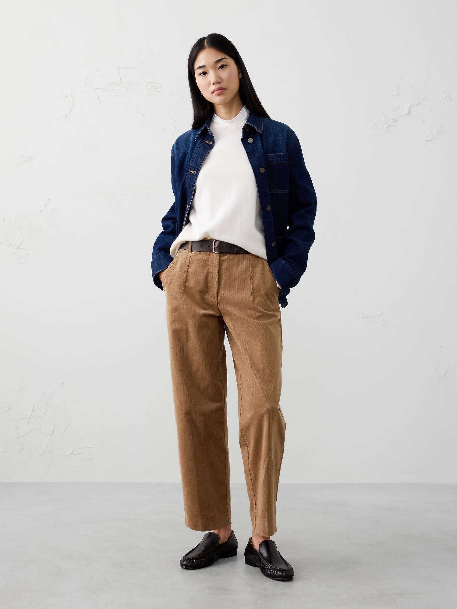 Image number 1 showing, Straight Mid-Rise Corduroy Pant